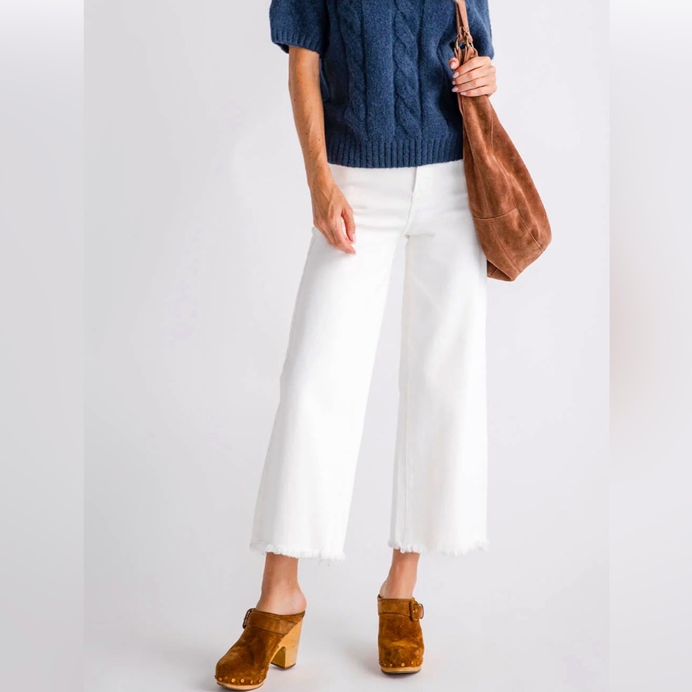 Risen LA Marlo Wide Leg Crop Designer Jeans